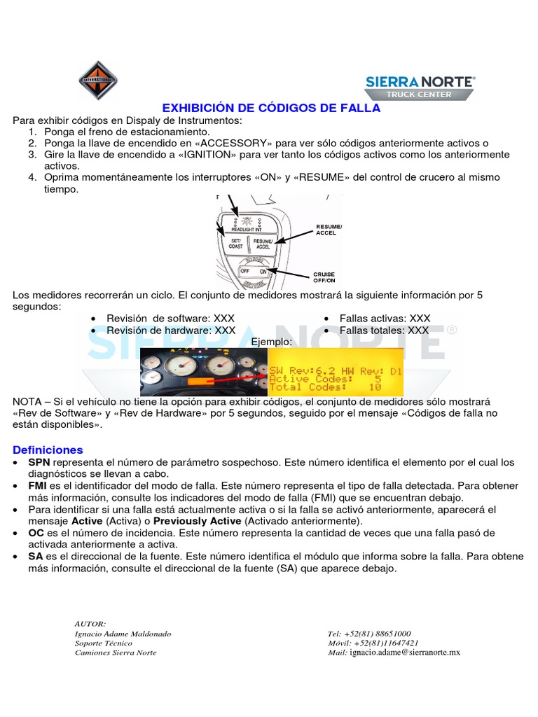 International c digos de falla en tablero pdf sistema de freno