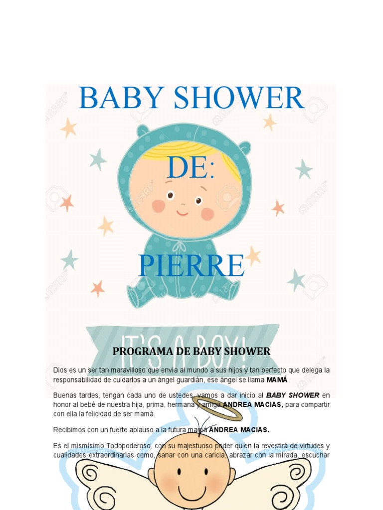 Programa y juegos para baby shower de Andrea | PDF | Amor | Dios