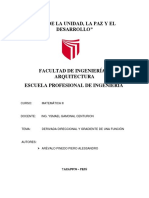 Derivada Direccional y Gradiente en Una Funcion