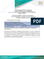 Guía de Actividades y Rúbrica de Evaluación - Unidad 3 - Fase 4 - Paradigmas y Enfoques de La Investigación Científica - Métodos y Técnicas
