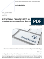 Online Dispute Resolution (ODR) e A Ruptura No Ecossistema Da Resolução de Disputas - Direito Da Inteligência Artificial