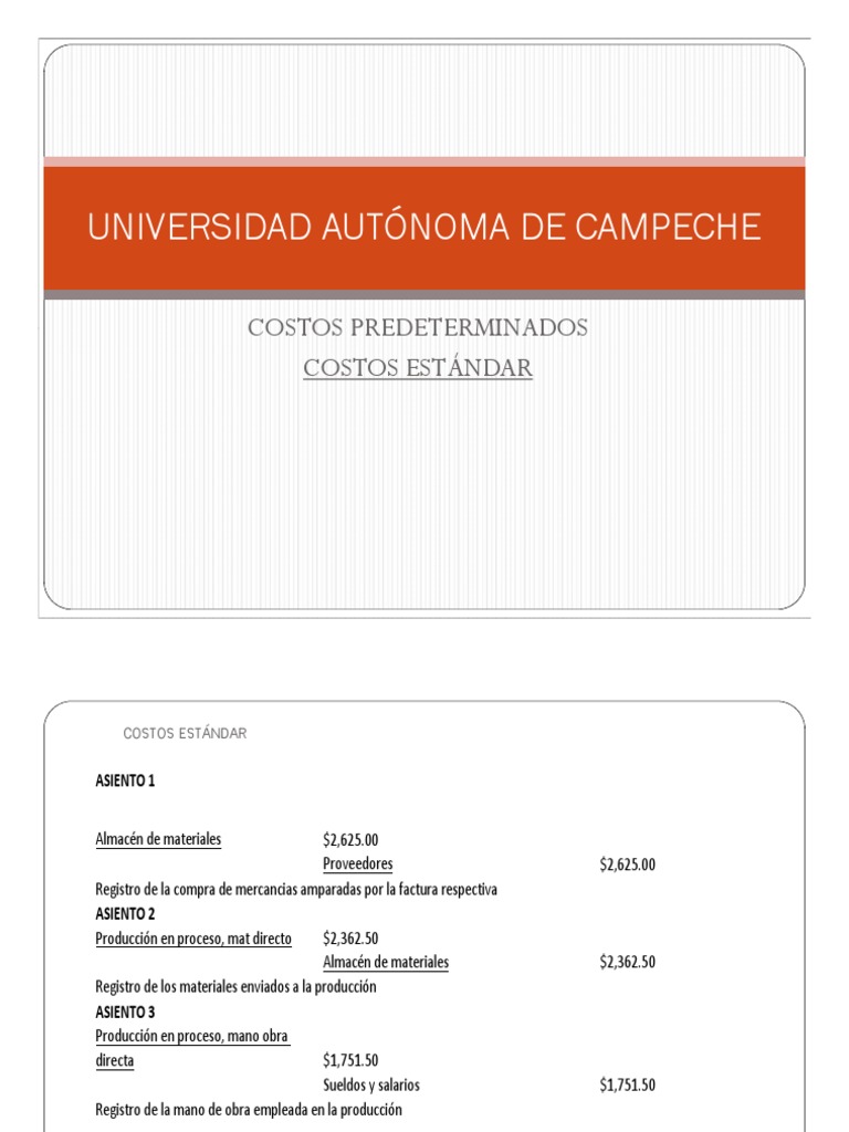 Ejercicio Costos Estándar Pdf Economias Business