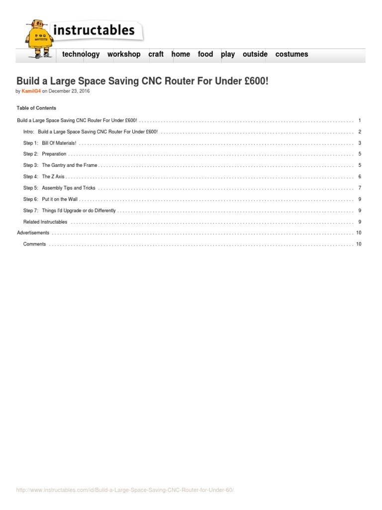 Build Space-Saving CNC Router for £600 | PDF | Drill | Screw