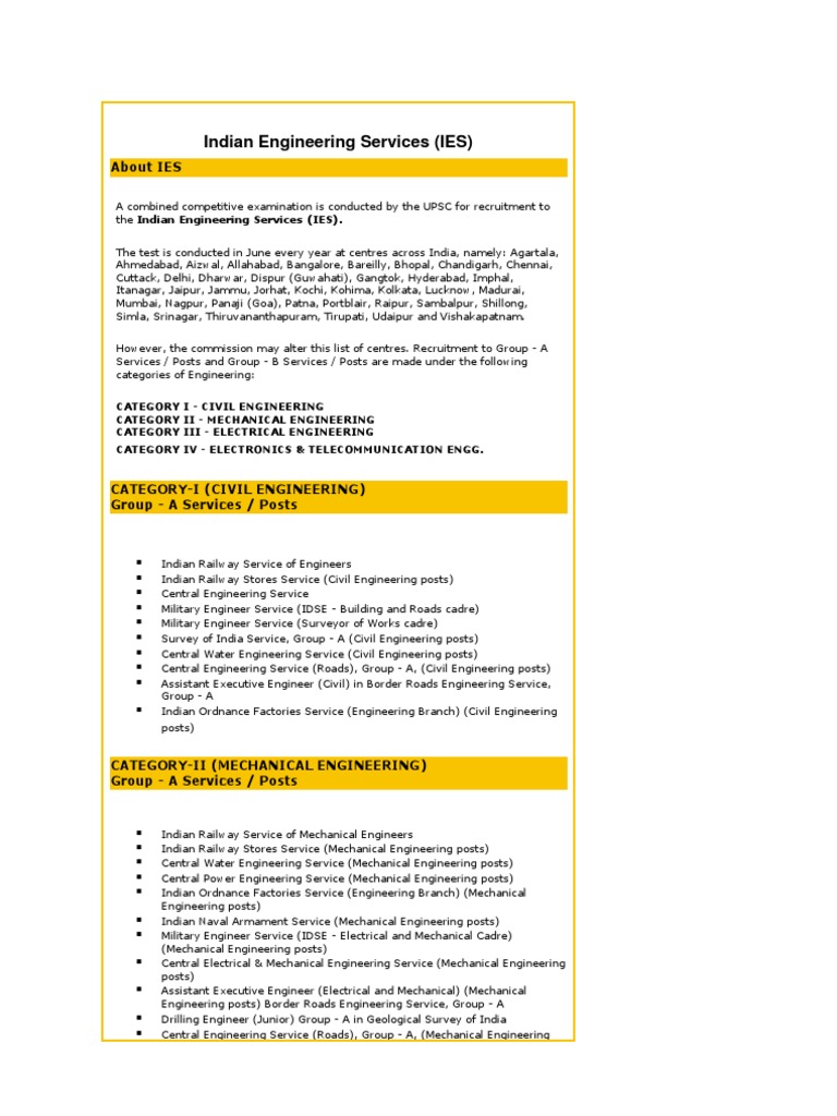 Indian Engineering Services (IES) | PDF | Engineering