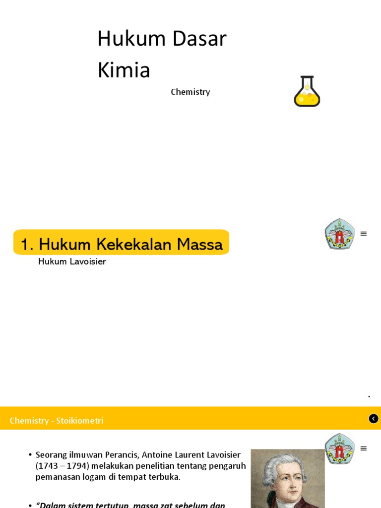 Hukum Dasar dan Stoikiometri Kimia | PDF | Metode & Bahan Ajar | Sains ...