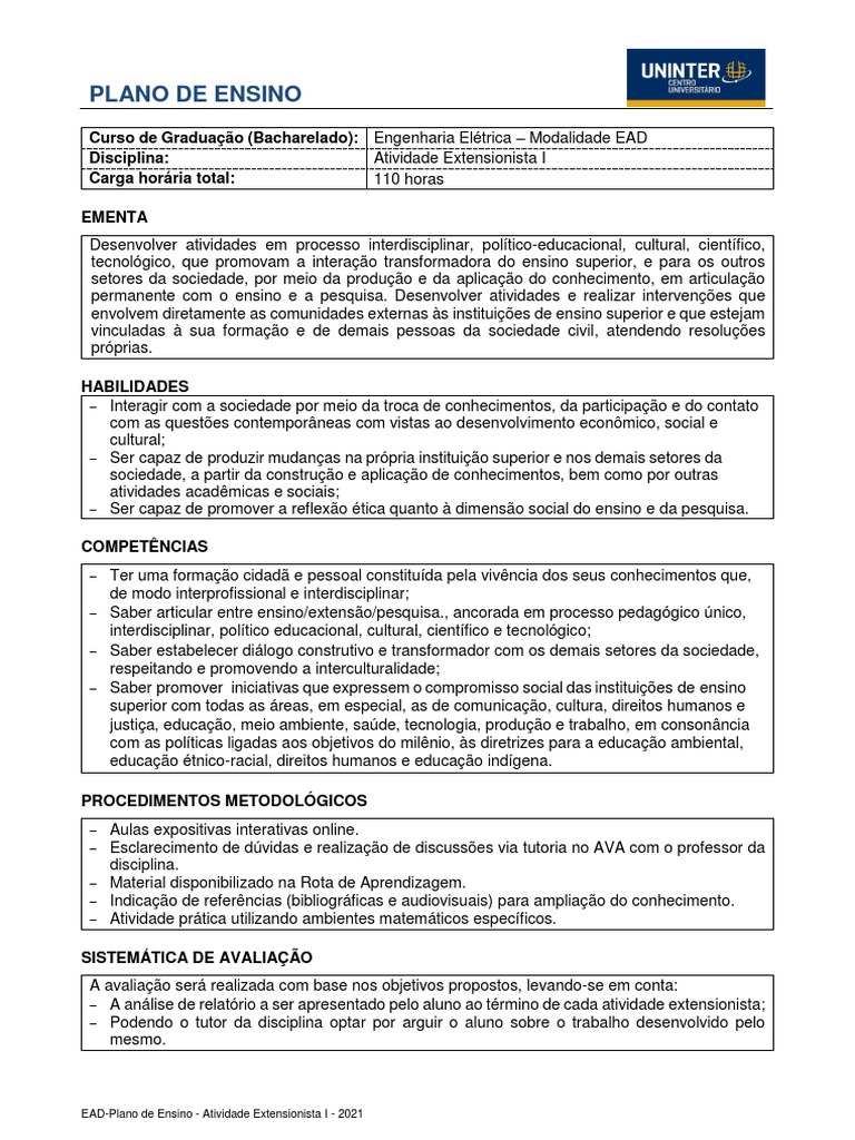 Atividade Extensionista I - EAD 2021 | PDF | Sociologia ...