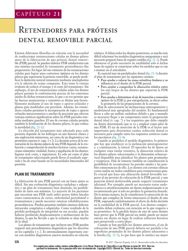 Retenedores para Prótesis Dental Removible Parcial | PDF | Dentadura ...
