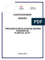 Inv 028-2023 Provision e Instalacion de Sistema Pararrayos Planta El Alto