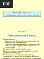 Keys Into Buckets:: Lower Bounds, Linear-Time Sort, & Hashing