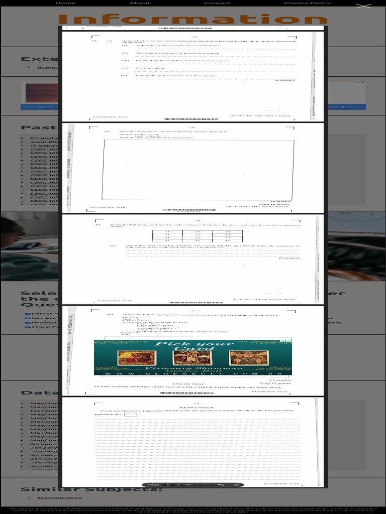 CSEC IT Past Paper Database | PDF | Information Technology | Databases