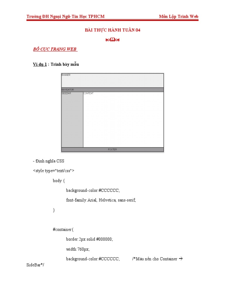Bai Thuc Hanh 2b - Css | PDF