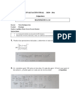 Evaluación Final - Distancia - Matemática 1.0 2020 - 20 A María Navarro Ramirez