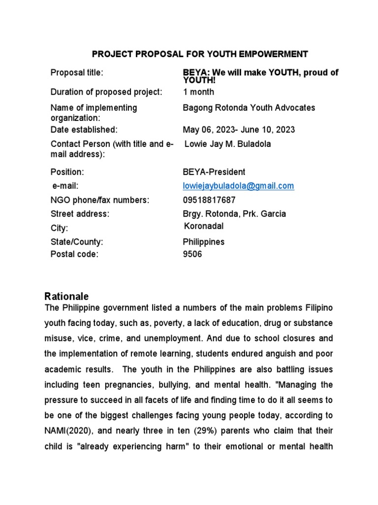 research proposal on youth empowerment