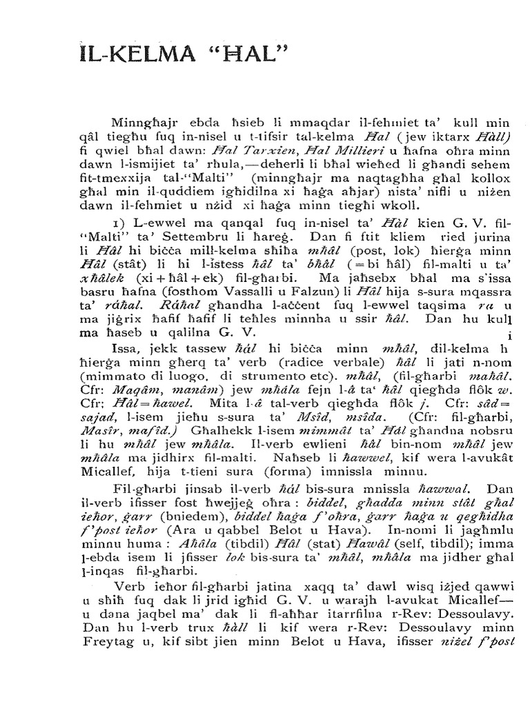 Il-Kelma Ħal | PDF