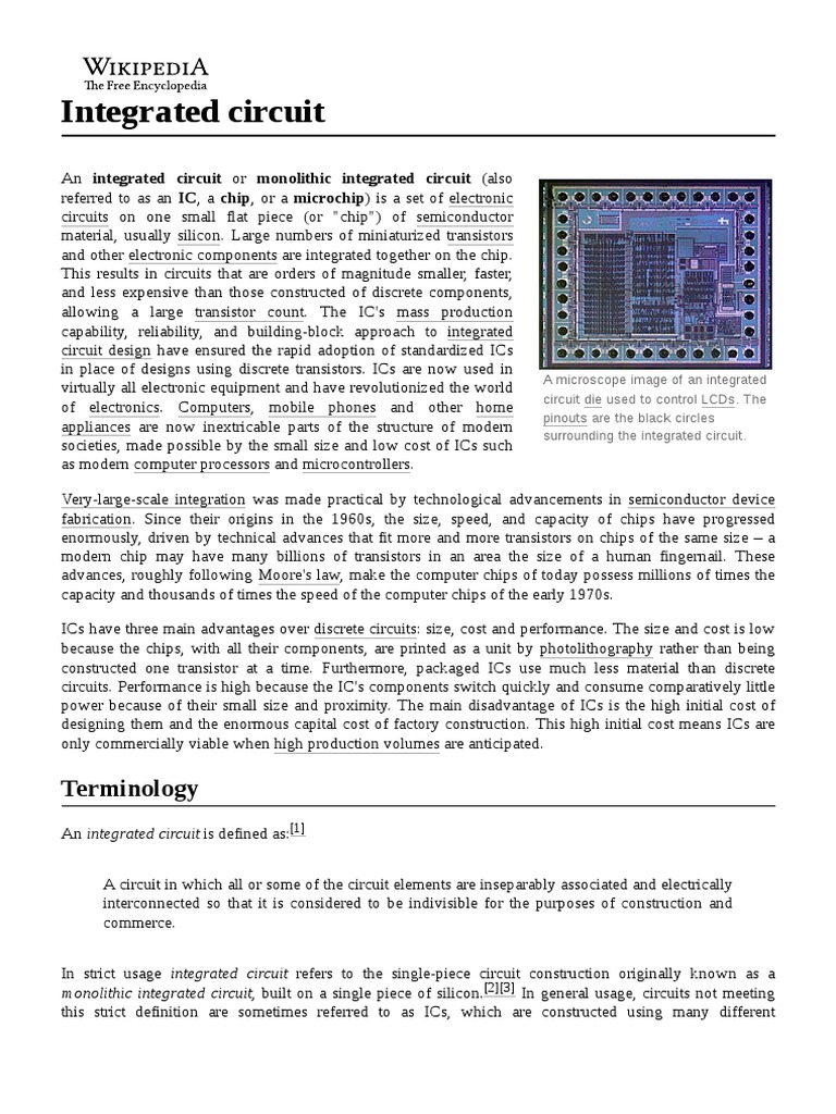 Integrated Circuit PDF Integrated Circuit Electronic Circuits
