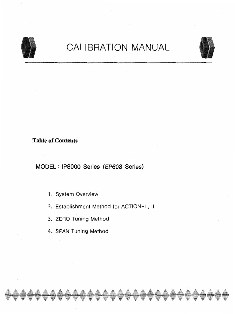 CALIBRATION MANUAL FOR IP8000 SERIES ( EP603 SERIES) PDF