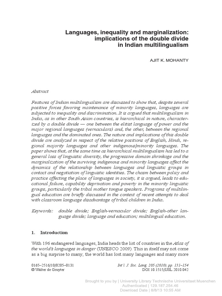 Mohanty 2010 double divide and languaeg inequality pdf