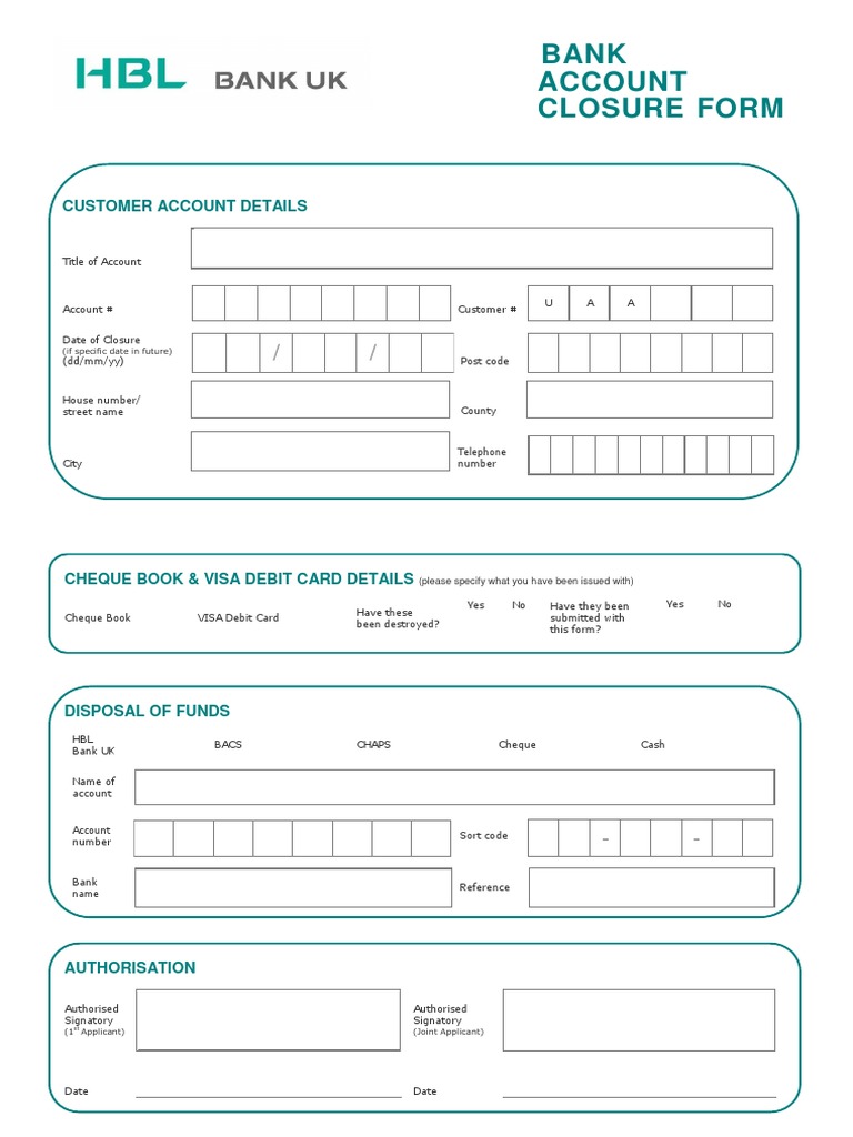 Closure of account form pdf