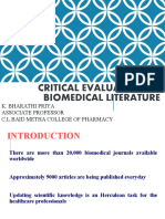 Critical Evaluation of Biomedical Literatures