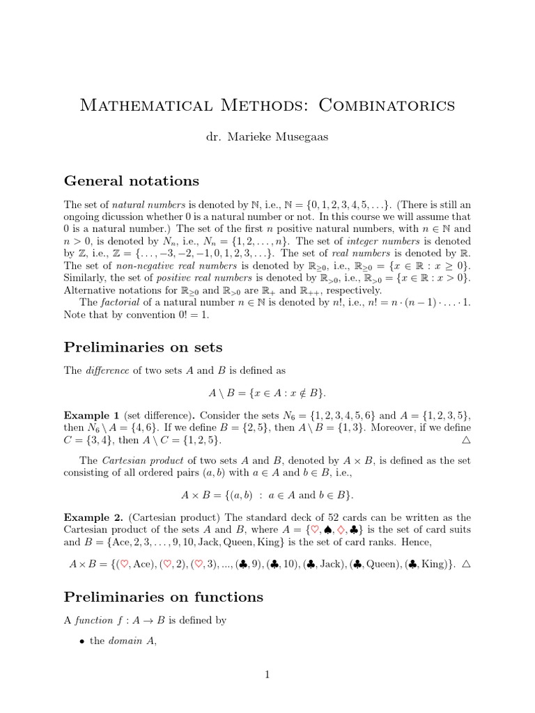 Combinatorics: Counting Principles Explained | PDF | Function ...