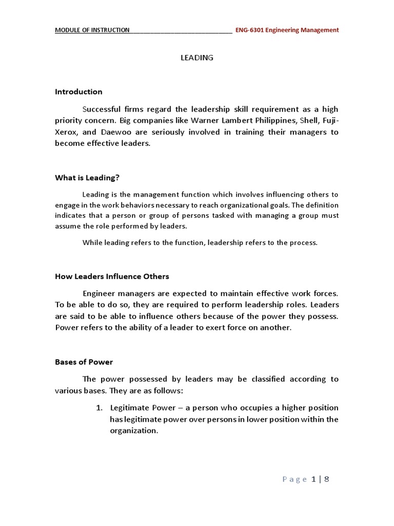 Leadership Styles in Management | PDF | Leadership | Power (Social And ...