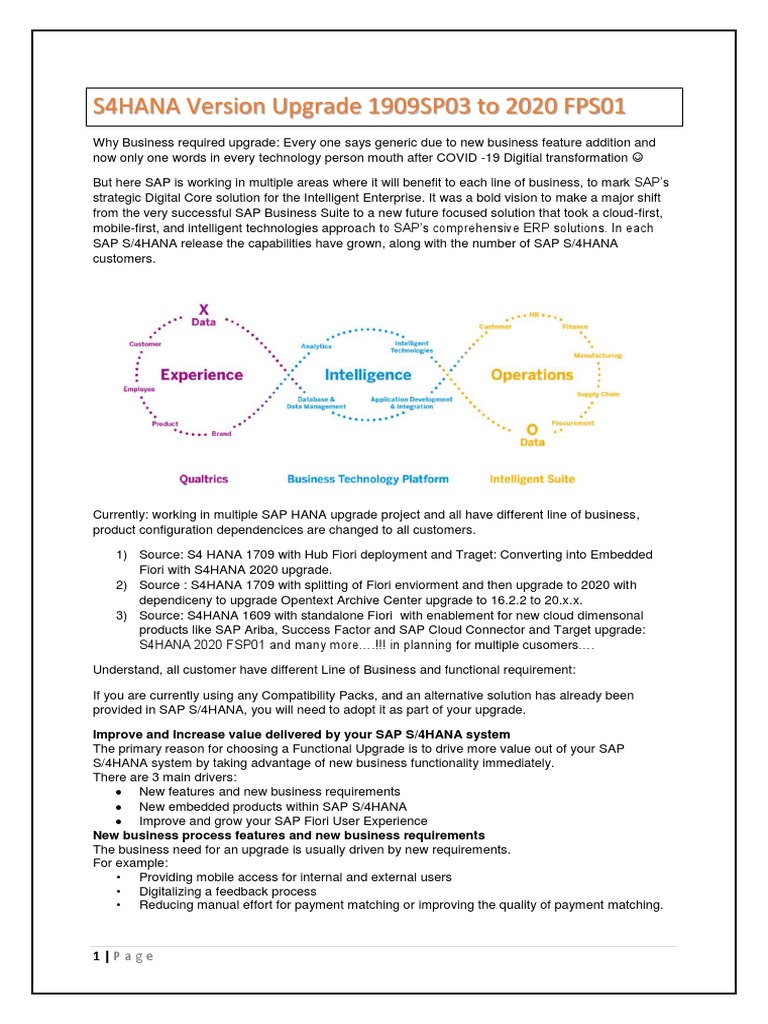 SAP S 4HANA Upgrade To 2020 FPS01 16845247120000 | PDF | Innovation | Linux
