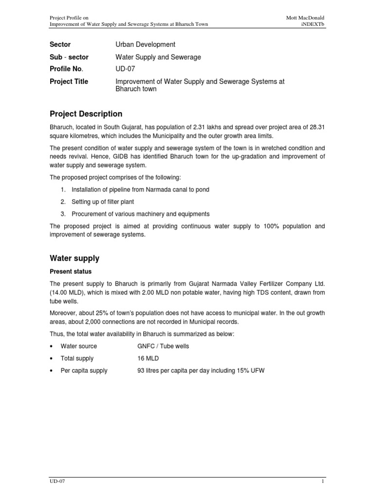 Bharuch Water Supply & Sewerage Upgrade | PDF