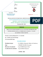 Impacts Environnementaux Et Socioéconomiques Des Inondations Dans La Commune Du Golfe 4: Cas Du Quartier Nyekonakpoè (Togo) .