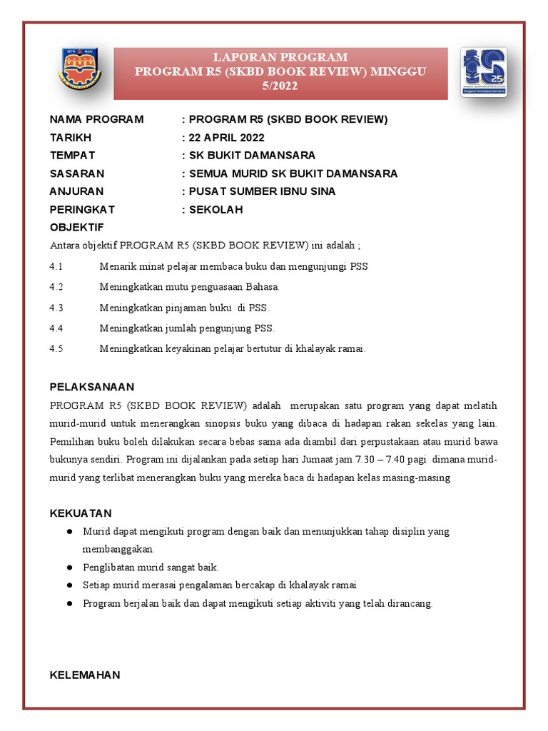 Laporan Program SKBD Book Review Minggu 5 | PDF | Karier & Perkembangan ...