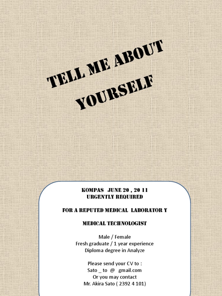 Tell Me About Yourself | PDF | Ellipsis | Writing