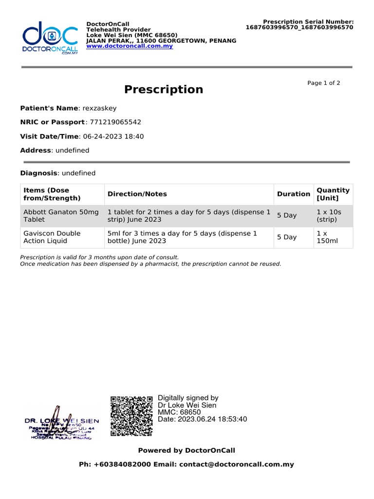 Prescription | PDF | Medical Prescription | Pharmacy