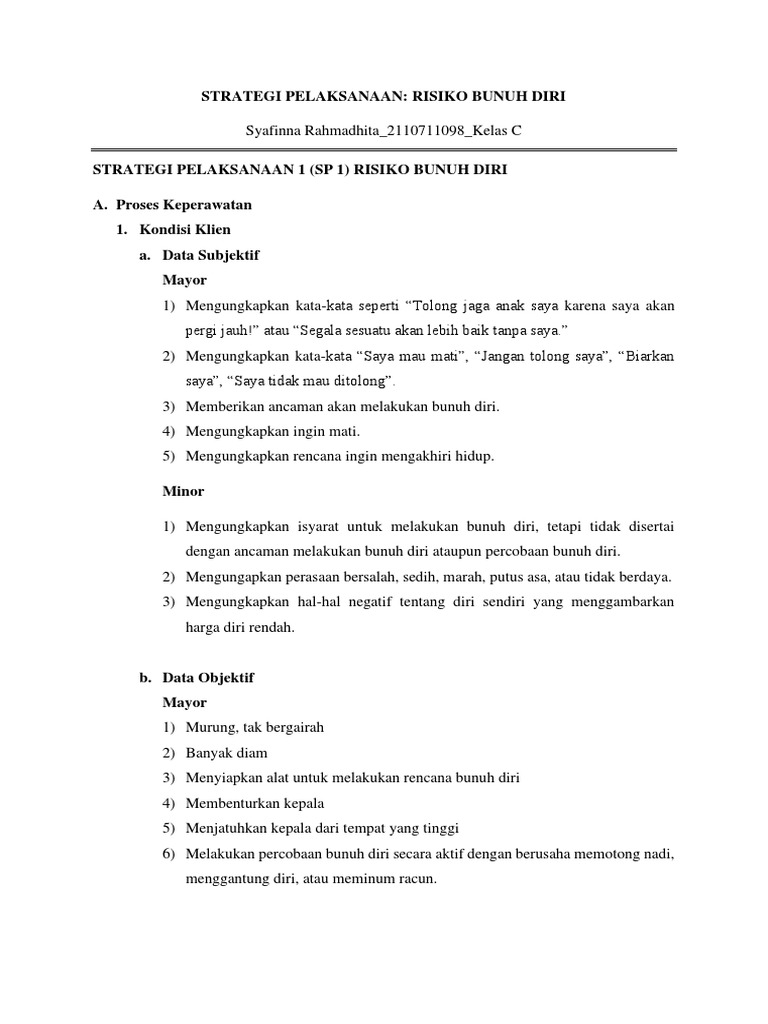 SP Risiko Bunuh Diri | PDF