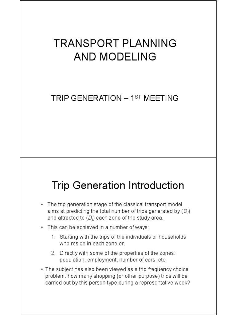 Trip Generation in Transport Planning | PDF | Regression Analysis ...