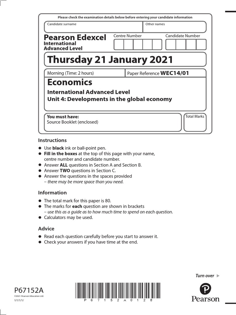 Jan 21 U4 QP | PDF | Inflation | Economic Growth