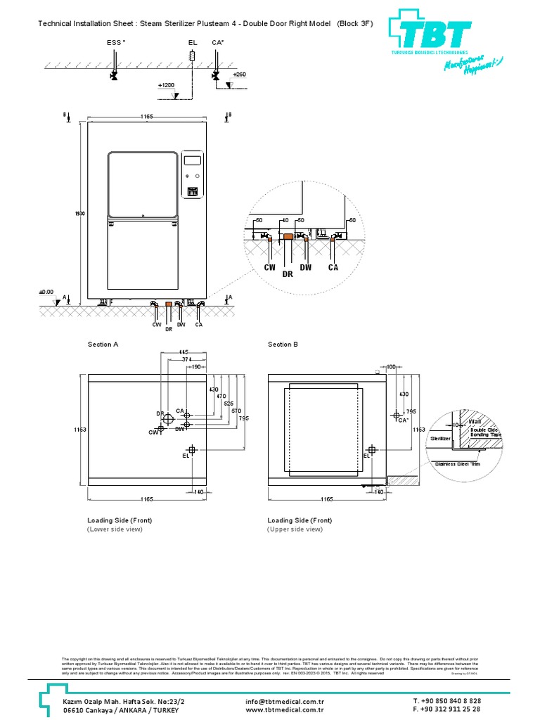 G Plusteam 4-2 Steam Sterilizer Right Model Technical Installation ...