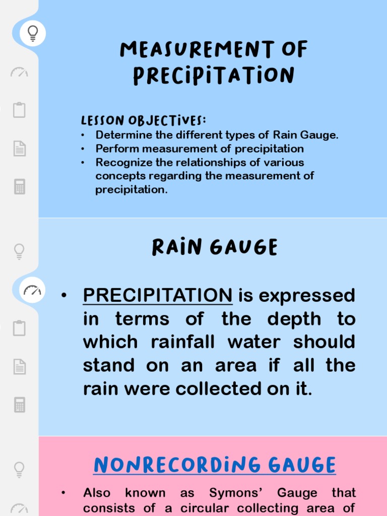 Types and Measurement of Rain Gauges | PDF | Precipitation | Rain