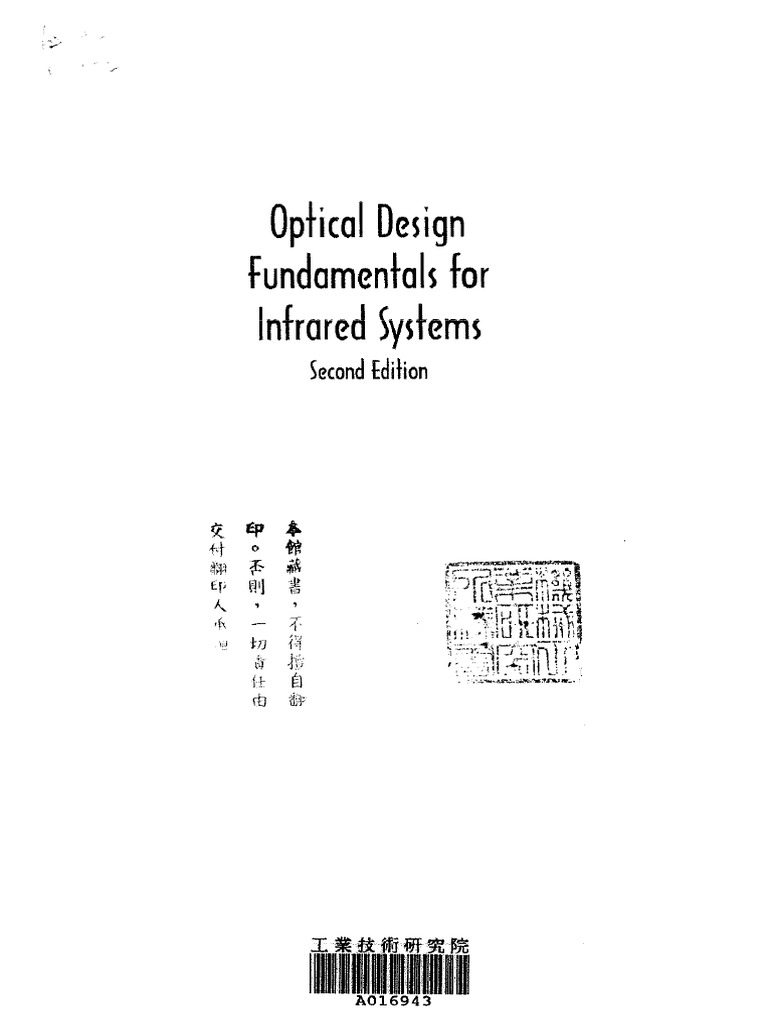 2nd Ed Optical Design Fundamentals For Infrared Systems PDF