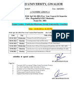 Time Table of B.Ed. Spl. Ed. (HI) (Two Year Course) Ist Semester Exam Dec.2022 (For Regular, Ex & ATKT Students) 2960