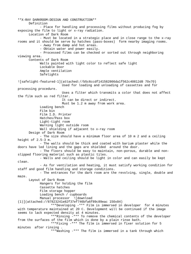 XRay Darkroom Design and Construction Download Free PDF Clothes