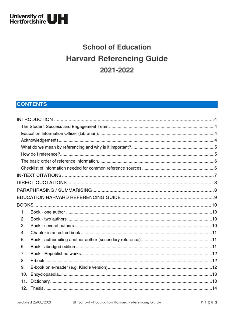 UH School of Education Harvard Guide | PDF | Citation | Digital Object ...