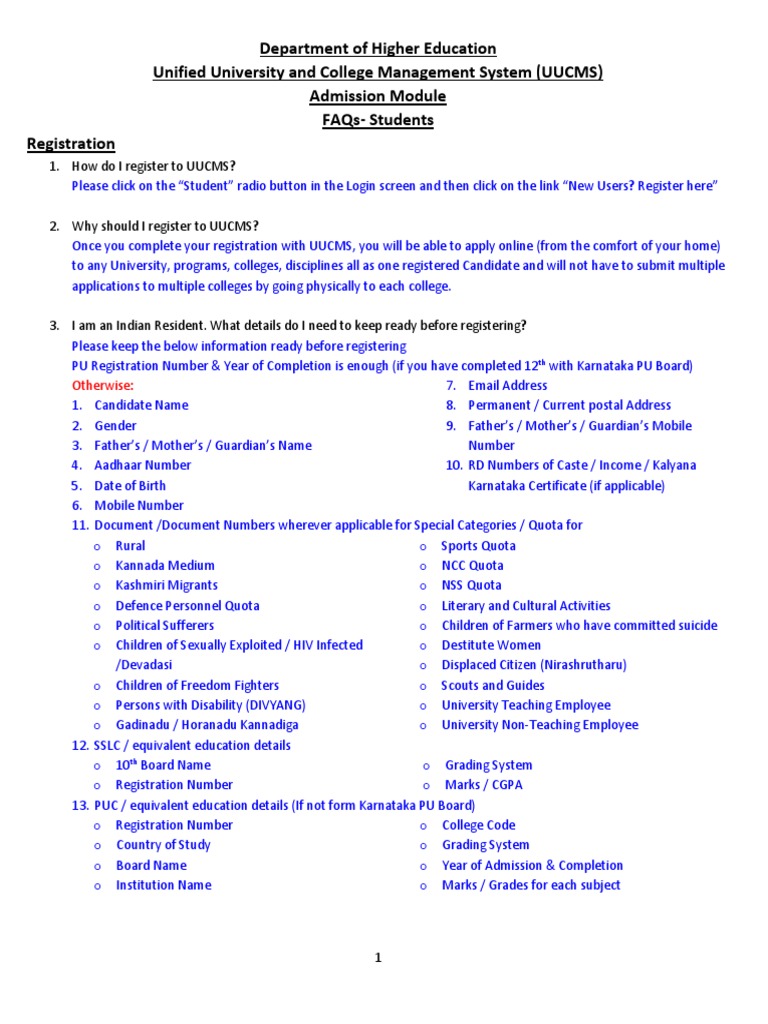 Uucms Student Faq Pdf Password Login