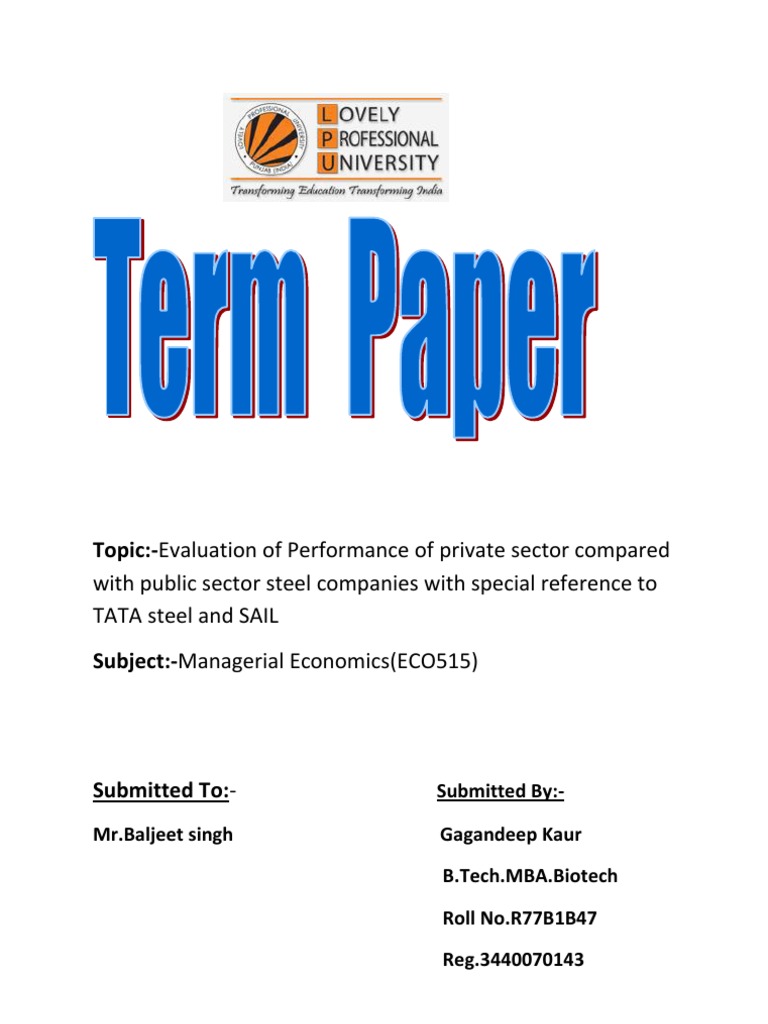 Economics Term Paper | PDF | Public Company | Privately Held Company
