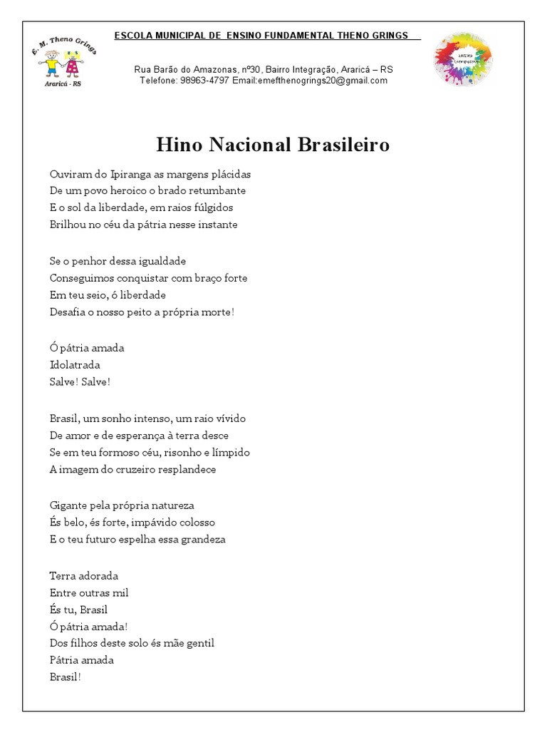 Qualidades do Brasil no Hino Nacional | PDF | Amor | Brasil