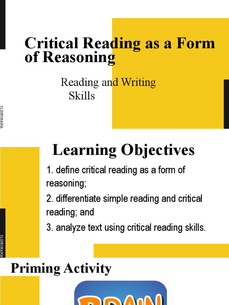 Critical Reading as Reasoning Skills | PDF | Persuasion | Rhetoric