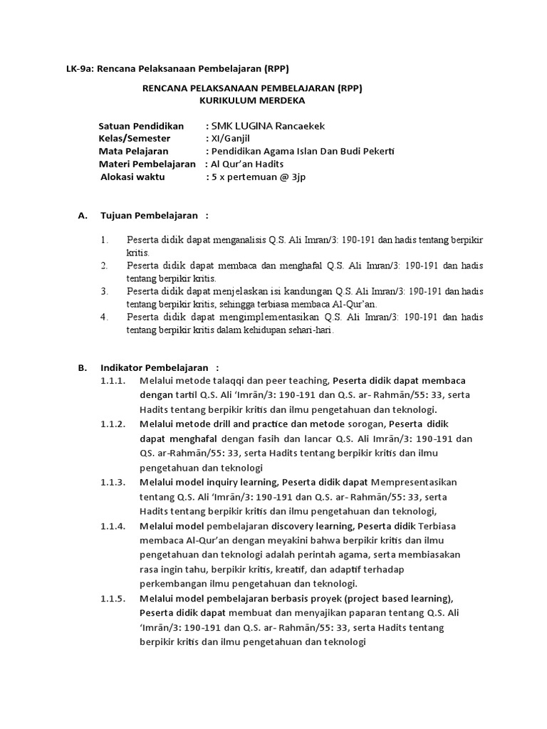 LK9. Modul Ajar 2 SEKARANG | PDF