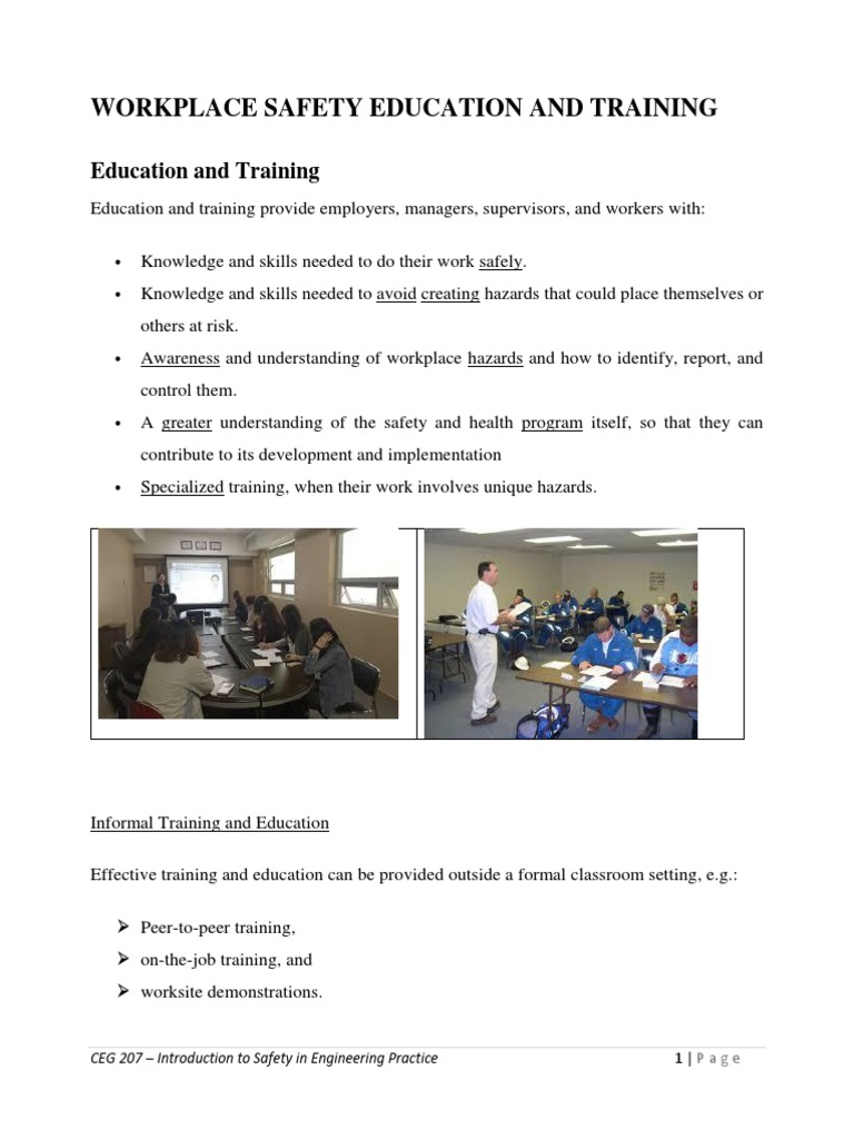 L5 Workplace Safety Education And Training Download Free Pdf