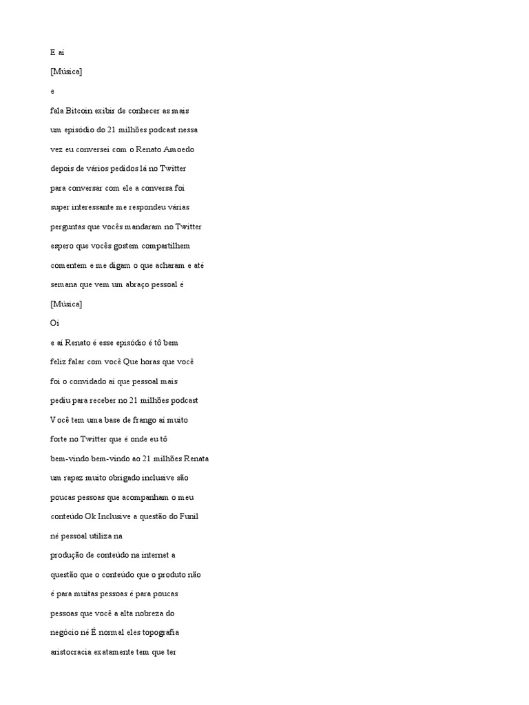 Podcast com Renato Amoedo: Bitcoin e História | PDF | Bitcoin | Dinheiro