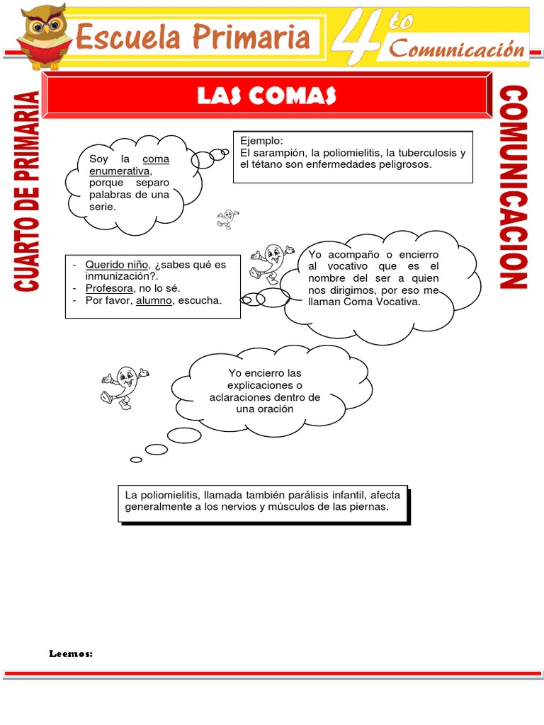 Uso de la Coma en Primaria | PDF | Artes del Lenguaje y Comunicación ...