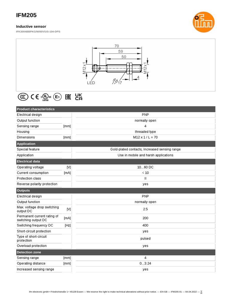 Ifm205 01 - en GB | PDF | Power Supply | Switch