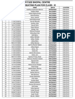 11th Seating Plan